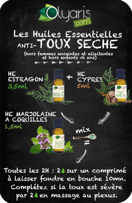 Synergie naturelle aux huiles essentielles speciales toux seche - Olyaris